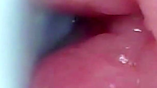 Endoscope Camera Records My Wife's G Spot. Educational Video Close up