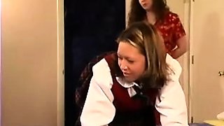 Kinky amateur lesbian spanking party