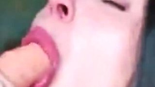 Amateur Girl Sucks Dildo with Homemade Passion