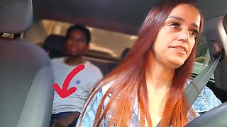 Hot Brazilian Redhead Gets Caught Jerking Off in Uber - Real Car Sex & Public Fuck!