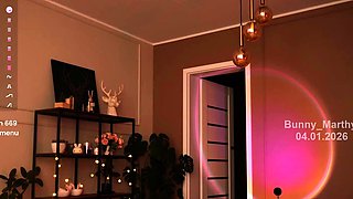 Busty curly brunette with big boobs fucks on couch