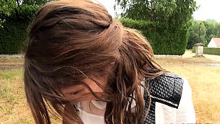 European Blonde Public Blowjob And Cumshot Facial