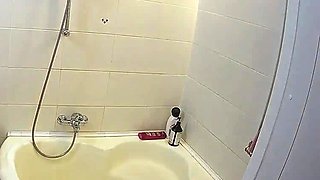 Amateur russian teen takes shower