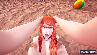 Day of Beach: Nudity Beach with Redhead Stepsister
