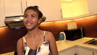 Adorable Filipina teen maid creampied by her boss