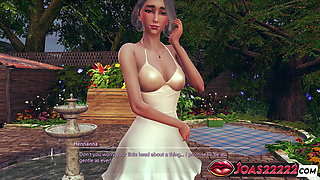 3D Hentai Animation Featuring Hot Asian Girl in White Dress - Backyard Tits Massage, Intense Piledriver Fingering, Pussy Licking