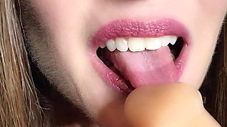 Sucking & Fucking This Big Dildo for You