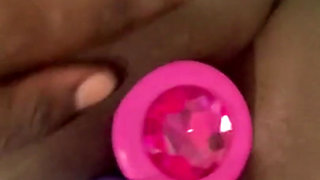 Butt Plug Deep in My Arse Still My Clit Pounding My Pussy with Dildo