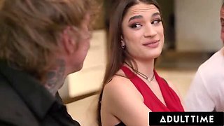 French Babe Candie Luciani Gets Double Penetrated Hard by Tutors in Hot English Lesson - Anal & DP!