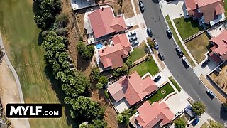 Step-daughter presents her fresh bf to her bisex step-mom who wastes no time investigating his Big Cock