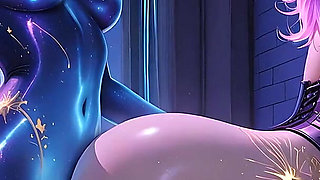 Lustrender: Mystic Pregnant Pissing Rooftop Neon Dominatrix - Ai Video