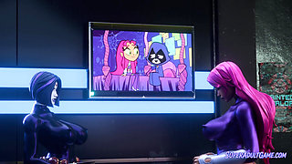 Raven And Starfire Futanari EXCLUSIVE Animation ( 3D Realistic Cartoon )
