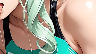 Charming College Boy and Soft Girl with Long Saliva Strings