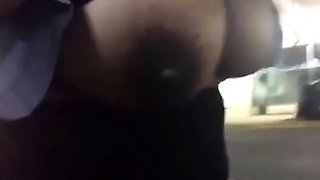 Huge Natural Black Tits Exposed Outdoors