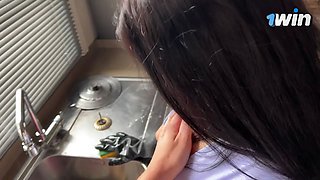 Fucked hot stepmom in the kitchen