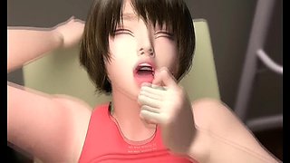 Busty hentai with cum in all her body