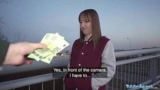 Public Agent Kate Quinn - Hot Brunette Dances Nude in Public Before Hard Fuck