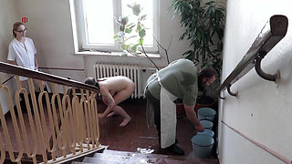 Lazy Cleaning Girl Andrea Has to Absolve a Rough Work Training