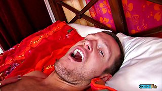 Hentai Blonde in Sexy Uniform Rides Husbands Monster Cock