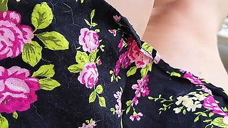 MILF playing outside on the front porch in plain view of the street and neighbors