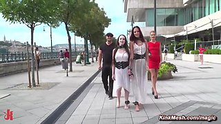 Two European Female Slaves And Publi With Steve Holmes, Antonio Ross And Lyen Parker