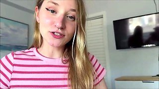 Naughty blonde teen slut enjoying hardcore gang banging fun