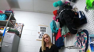 Thicc blond teases and pleases hot officer