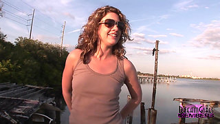 Gorgeous Babe Strips Buck Naked in a Public Park