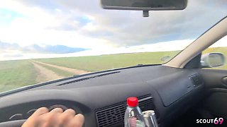 German Green Eyes Nubile Fuckslut Pick Up and chat to Screw by Stranger in his camper and gulp his blast