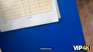 Vip4k. slutty debtor with natural Small Tits paying her debt with her Tight Pussy and anus