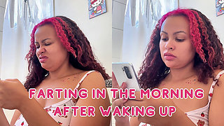 Chubby Gassy Girl Morning Toilet Farts Natural Gassy Moment