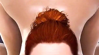 Horny Redhead Office Slut Takes Hard Anal and Swallows Cum From Her Ass