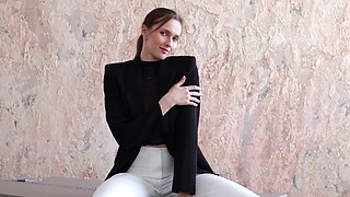 Czech teen reveals her big natural tits