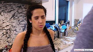Annika Eve(4K) - Big tits, hairy pussy brunette fucked on the kitchen floor