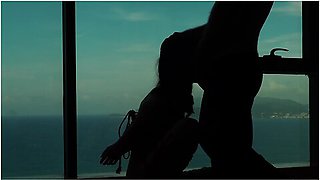 Artistic Silhouette - Tied Up Asian Teen Sucking Dick With An Ocean View - Baebi Hel