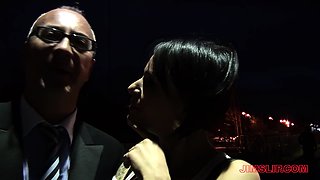 Attractive brunette teenager with big boobs fingering pussy