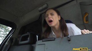 Faux taxi - Super Sexy 19yr narrow teen cunny wrecked by giant knob