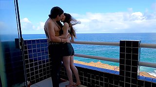 Enjoying a fun time on the terrace with the ocean view - Dolls Cult