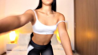 Lesbian Dildo Workout in Fitness Tights