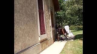 Horny French Babe Eats Cum After Hardcore DP Threesome Outdoor