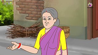 Cartoon fantasy with creampie featuring an inexperienced Indian girl and her stepbrother