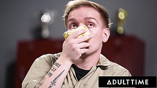 Sniffing April Olsen's Panties Caught Masturbating In The Locker Room And Fucks The Janitor