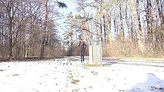 Outdoor pissing session with a passionate redhead Summer Angel