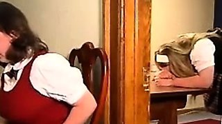 Blonde and Brunette Lesbians Scissor Fuck