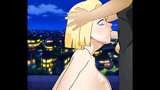 Android 18 Throat Fucked Balls Deep by a Big Thick Cock with Her Face Soaked in Cum Right in Front of Her Husband