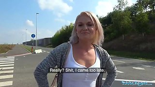 Public Agent Sexy blondes public blowjob and hot car bonnet fuck