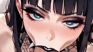 Animeai Rocker Girl Gives a Blowjob to a Stranger and Swallows His Semen