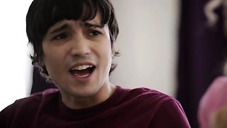 Erotic blonde teen gives blowjob