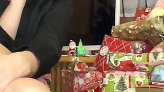 Hairy girl smoking then pissing