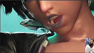 Luna Snow Gives Awesome Bald Pussy Jerk off Instructions, Sexy Ass Yennefer Gets Both of Her Tight Holes Fucked